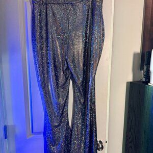 BEAUTIFUL Simply B Plus-Size Holographic Silver Party Pants! Size 16